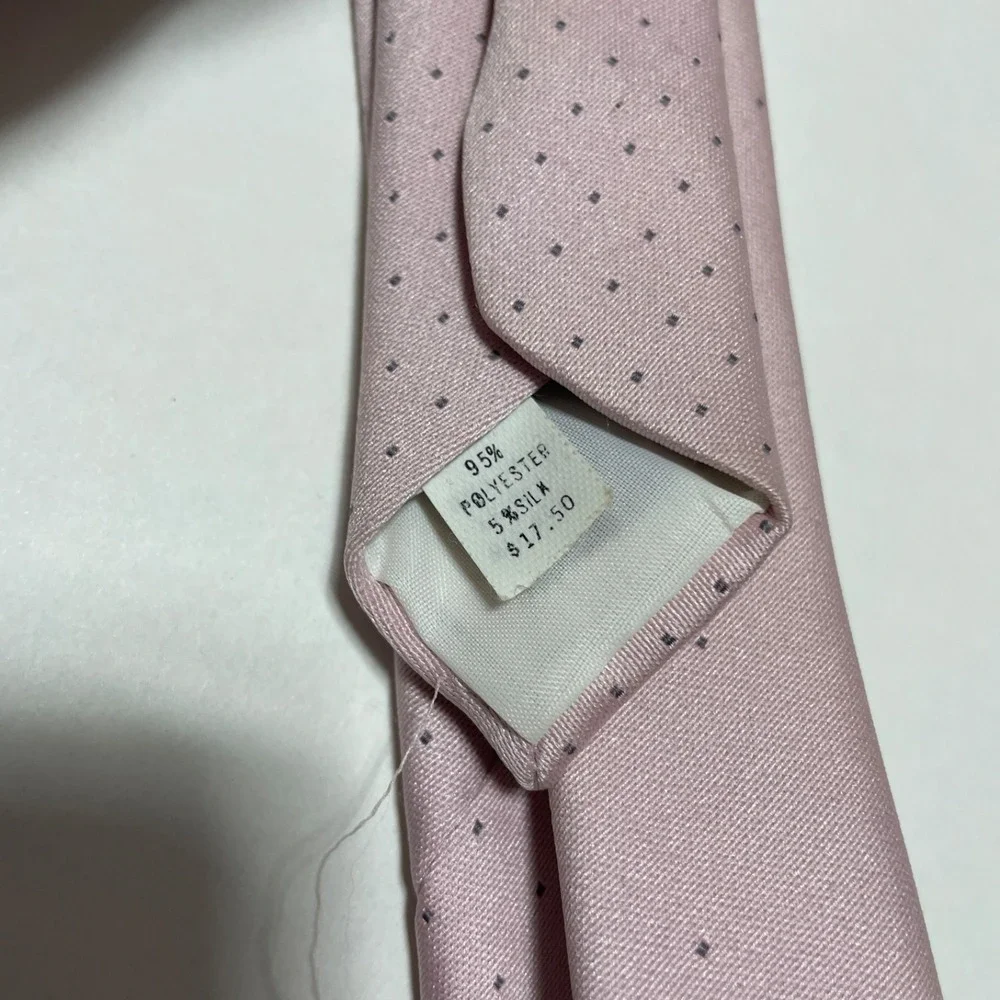 Oscar de la Renta Tie Pink Silk/ Polyester Vintage NEW 57